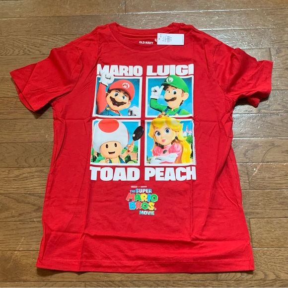 Old Navy Kids Super Mario Bros Gender-Neutral Graphic T-Shirt | L (10-12) Red - Picture 2 of 9